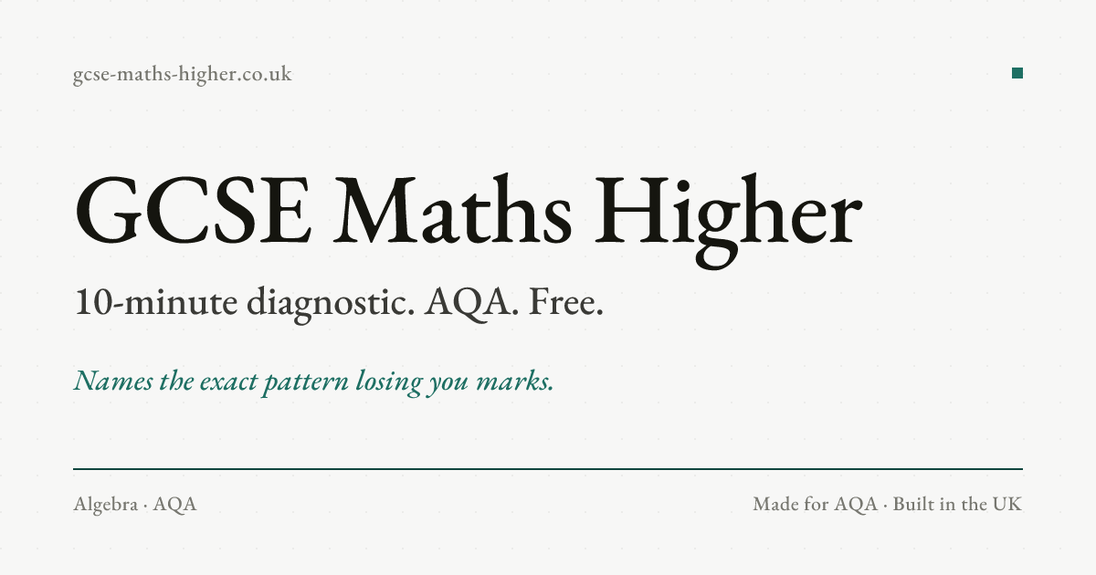 GCSE Maths Higher Revision — AQA Misconception Diagnostic